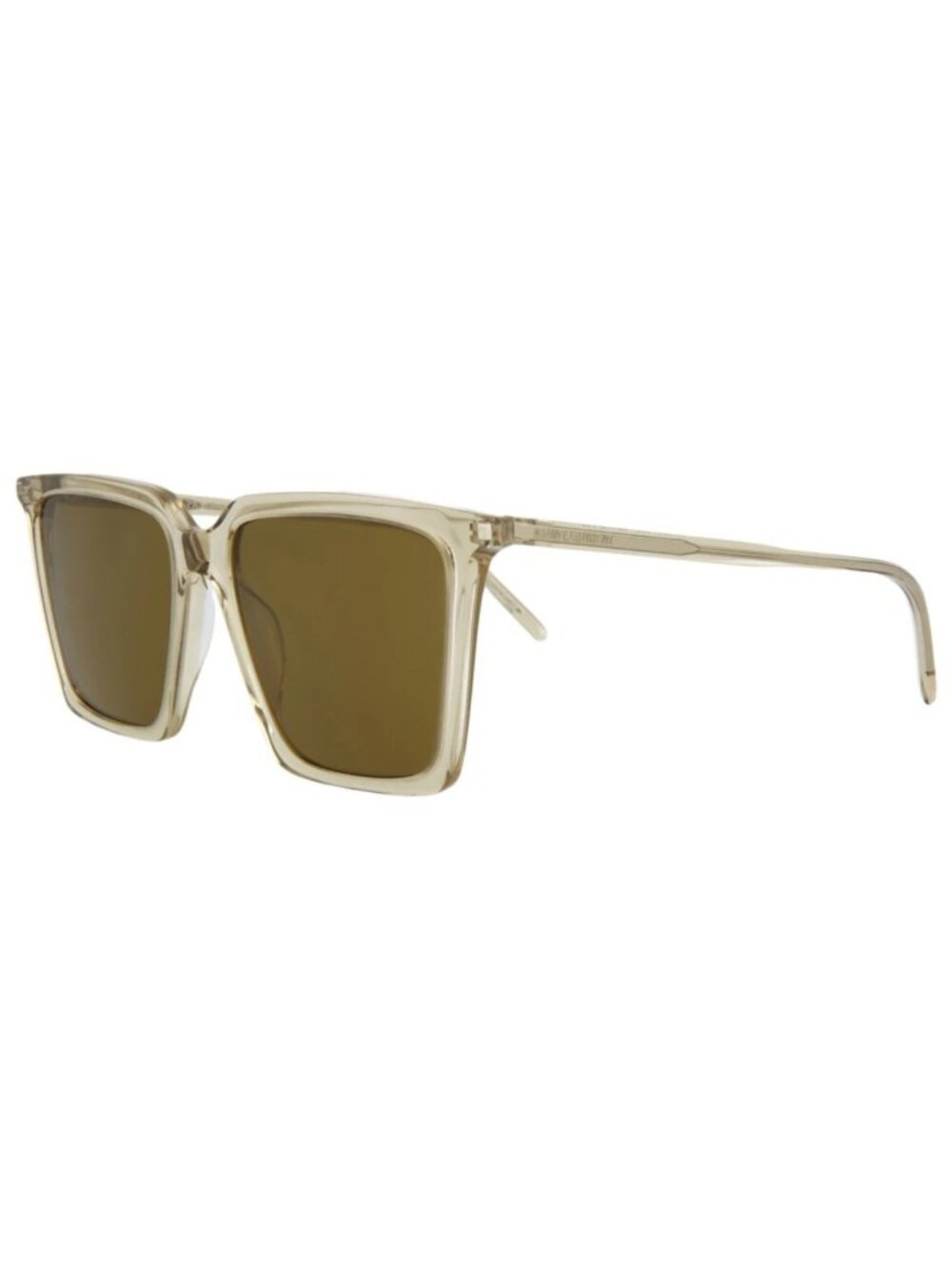 New Saint Laurent Women's Sunglasses Square Rectangle Acetate Frame Yellow Brown
